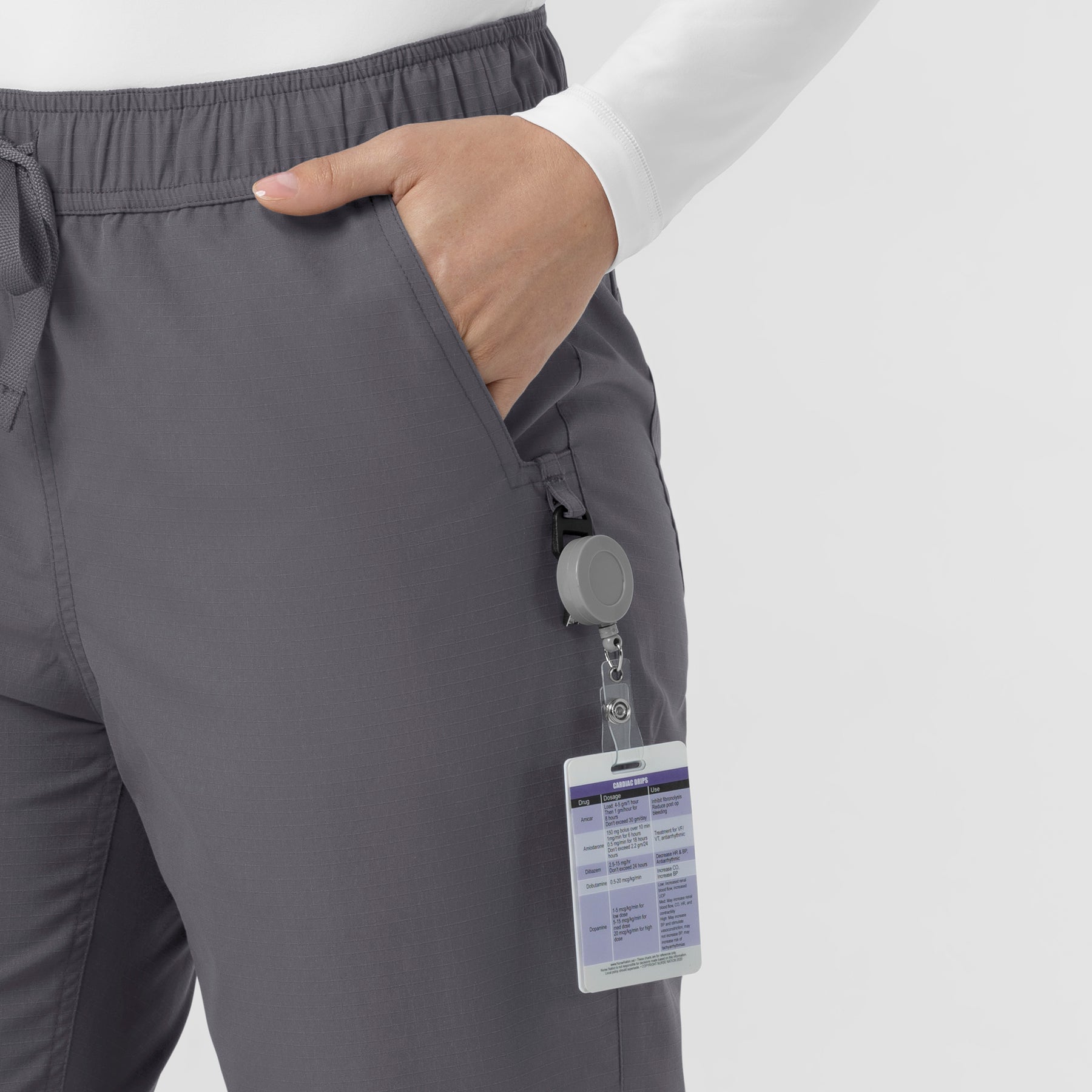 Rugged Flex FLD Women's Ripstop Jogger Scrub Pant Pewter side detail 2