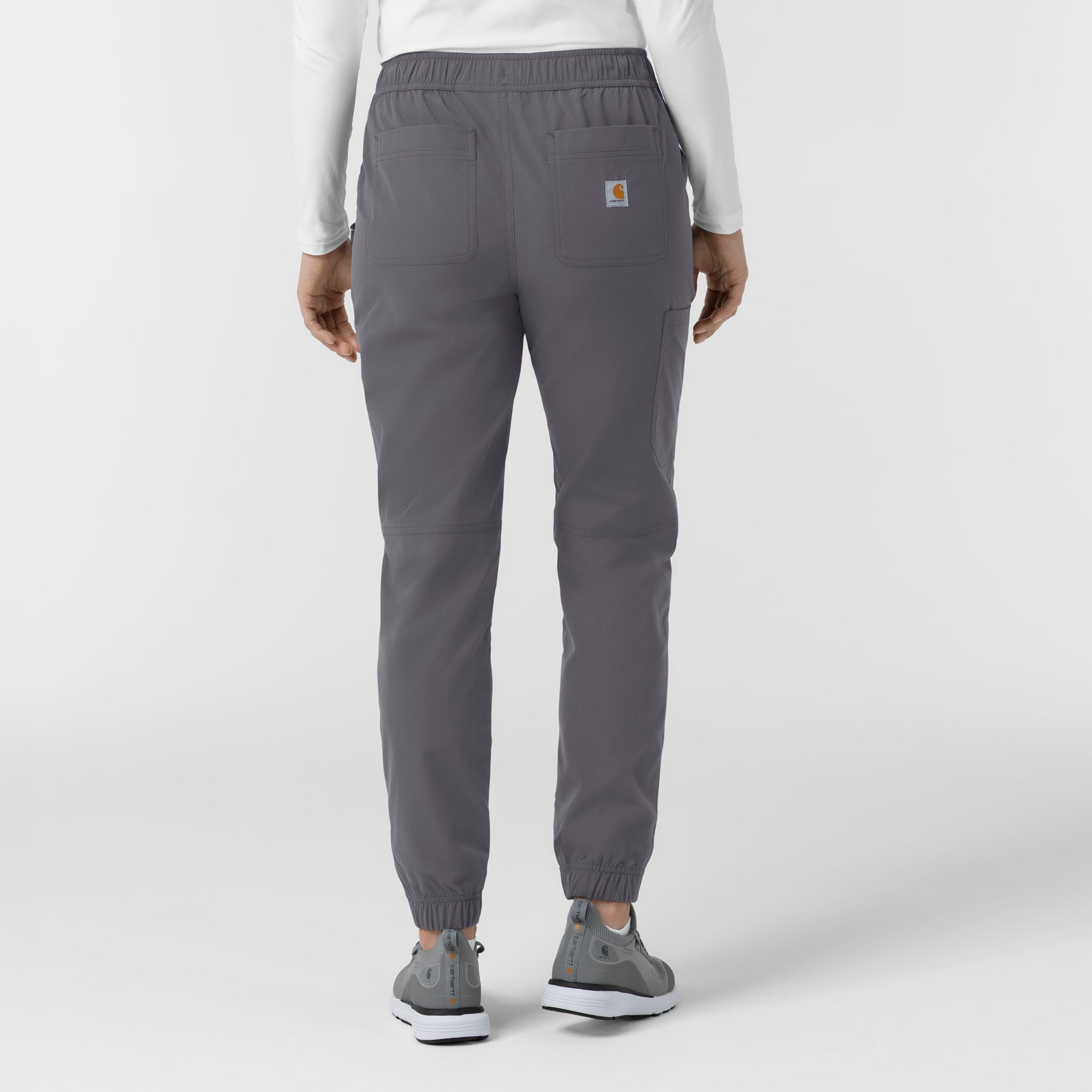 Rugged Flex FLD Women's Ripstop Jogger Scrub Pant Pewter back view