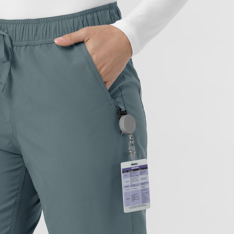 Rugged Flex FLD Women's Ripstop Jogger Scrub Pant Rolling Thunder side detail 2