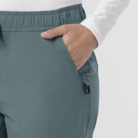 Rugged Flex FLD Women's Ripstop Jogger Scrub Pant Rolling Thunder hemline detail