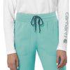 Rugged Flex Peak Women's Slim Leg Scrub Pant Aqua Sea front detail