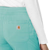 Rugged Flex Peak Women's Slim Leg Scrub Pant Aqua Sea hemline detail