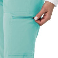 Rugged Flex Peak Women's Slim Leg Scrub Pant Aqua Sea back detail