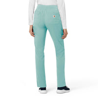 Rugged Flex Peak Women's Slim Leg Scrub Pant Aqua Sea back view