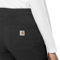 Rugged Flex Peak Women's Slim Leg Scrub Pant Black hemline detail