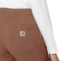 Rugged Flex Peak Women's Slim Leg Scrub Pant Nutmeg hemline detail