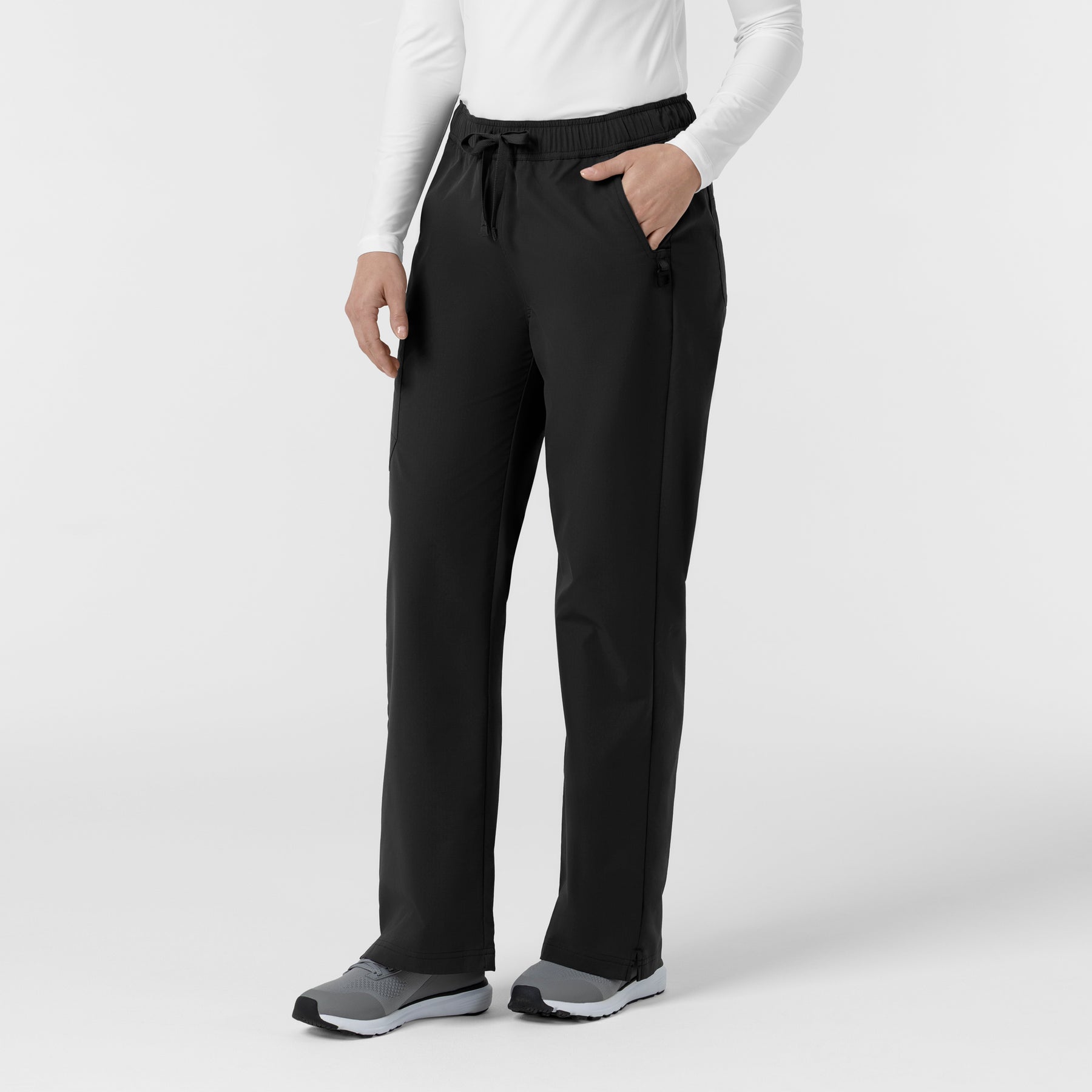 Rugged Flex FLD Women's Ripstop Bootcut Cargo Scrub Pant Black side view