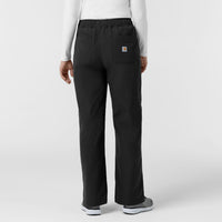 Rugged Flex FLD Women's Ripstop Bootcut Cargo Scrub Pant Black back view