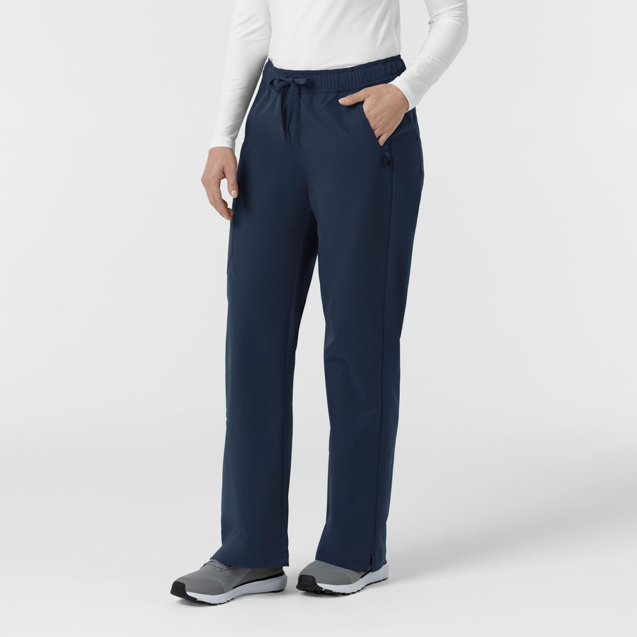 Rugged Flex FLD Women's Ripstop Bootcut Cargo Scrub Pant Navy side view