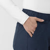 Rugged Flex FLD Women's Ripstop Bootcut Cargo Scrub Pant Navy hemline detail