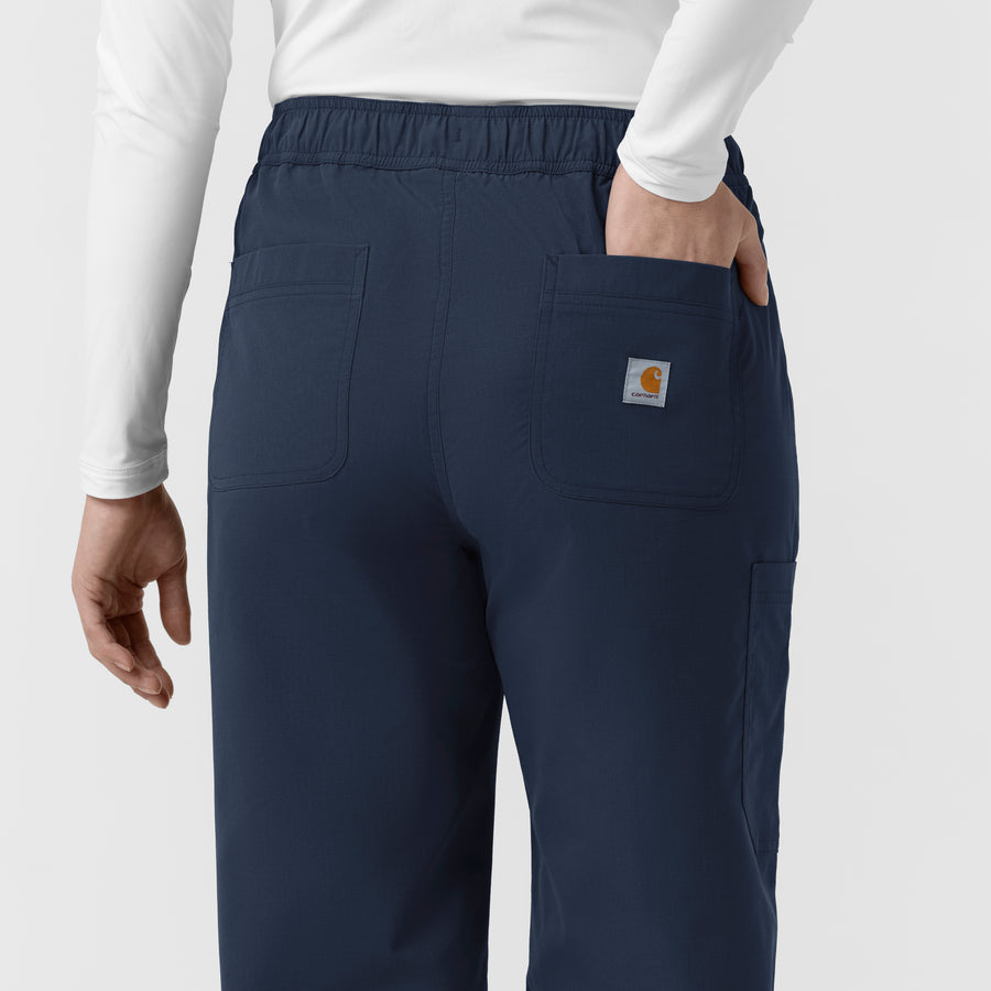 Carhartt Rugged Flex FLD Women's Ripstop Bootcut Cargo Scrub Pant - Navy
