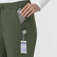Carhartt Rugged Flex FLD Women's Ripstop Bootcut Cargo Scrub Pant - Olive badge loop
