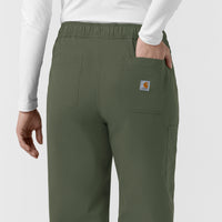 Carhartt Rugged Flex FLD Women's Ripstop Bootcut Cargo Scrub Pant - Olive back pocket