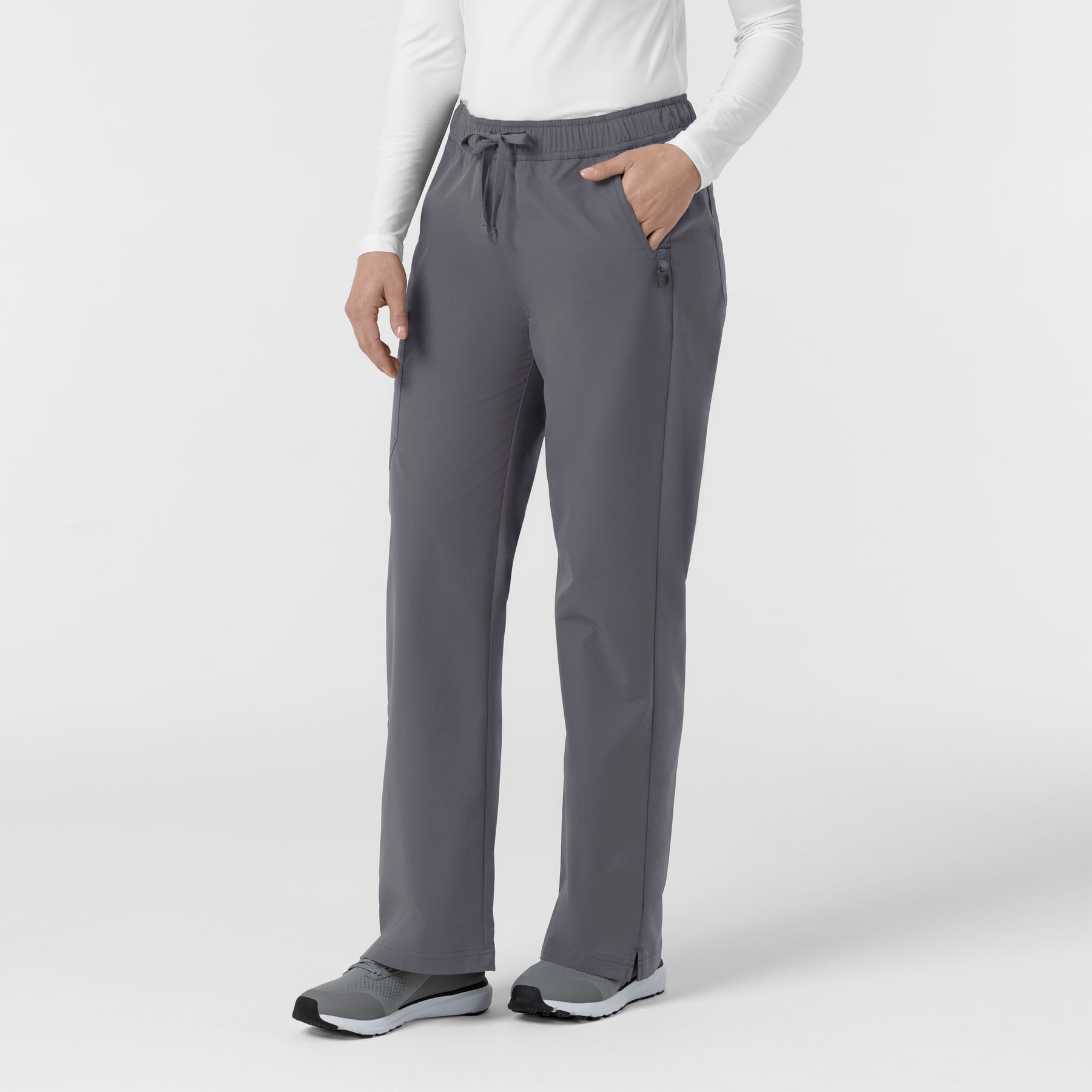 Rugged Flex FLD Women's Ripstop Bootcut Cargo Scrub Pant Pewter side view