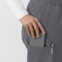 Rugged Flex FLD Women's Ripstop Bootcut Cargo Scrub Pant Pewter side detail 2