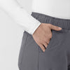 Rugged Flex FLD Women's Ripstop Bootcut Cargo Scrub Pant Pewter hemline detail
