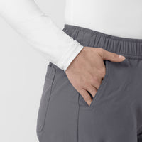 Rugged Flex FLD Women's Ripstop Bootcut Cargo Scrub Pant Pewter hemline detail