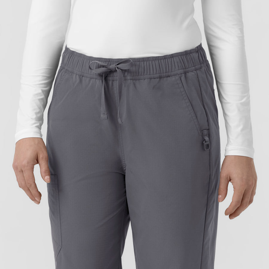 Rugged Flex FLD Women's Ripstop Bootcut Cargo Scrub Pant Pewter back detail