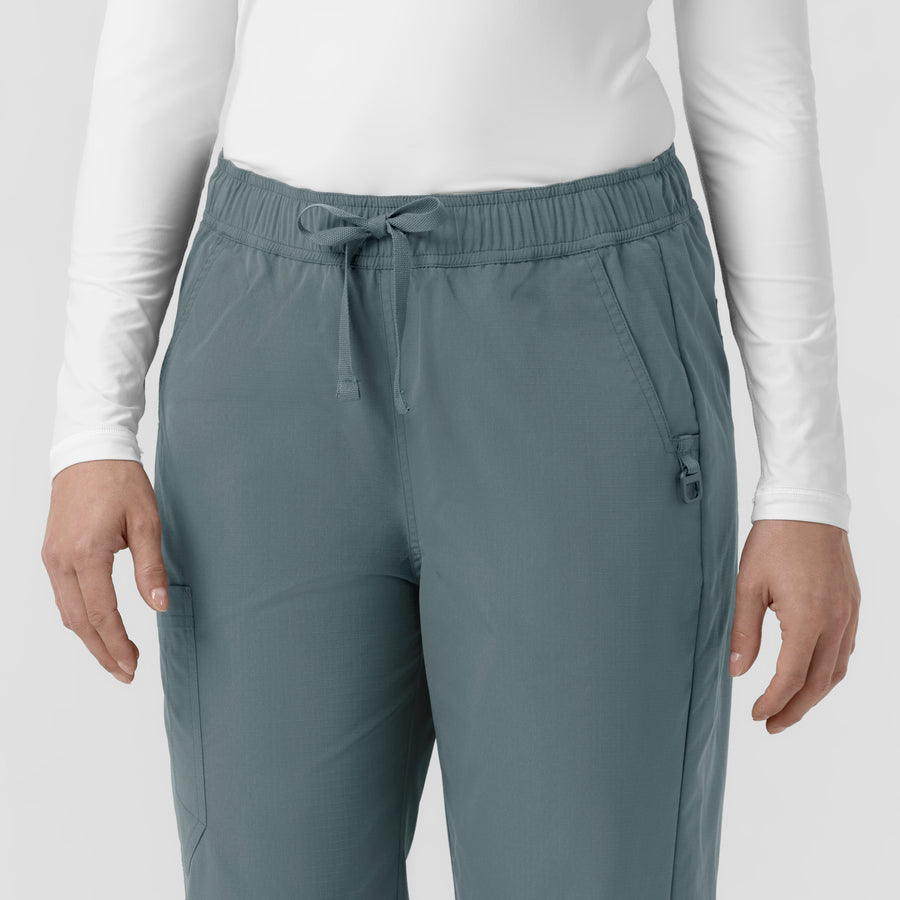Rugged Flex FLD Women's Ripstop Bootcut Cargo Scrub Pant Rolling Thunder back detail