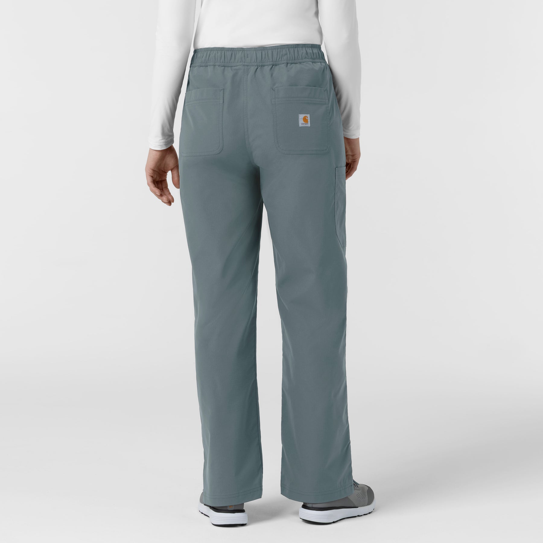 Rugged Flex FLD Women's Ripstop Bootcut Cargo Scrub Pant Rolling Thunder back view