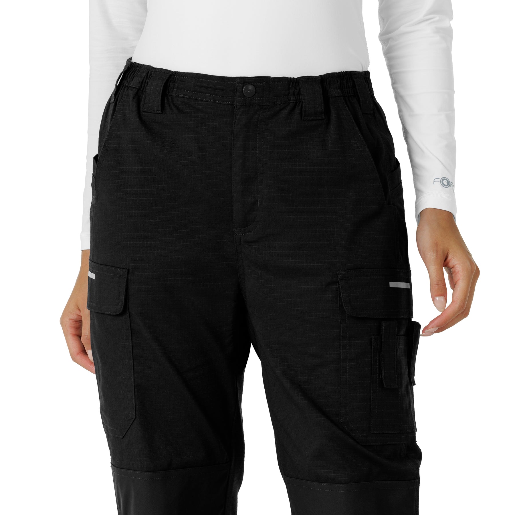 Rugged Flex RSCU Women's Ripstop Cargo Pants Black front detail