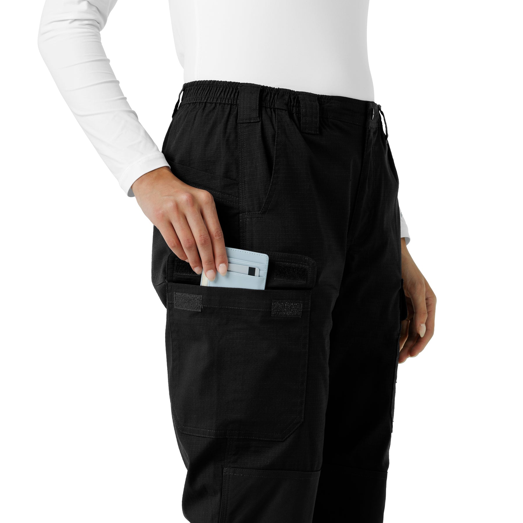 Rugged Flex RSCU Women's Ripstop Cargo Pants Black hemline detail