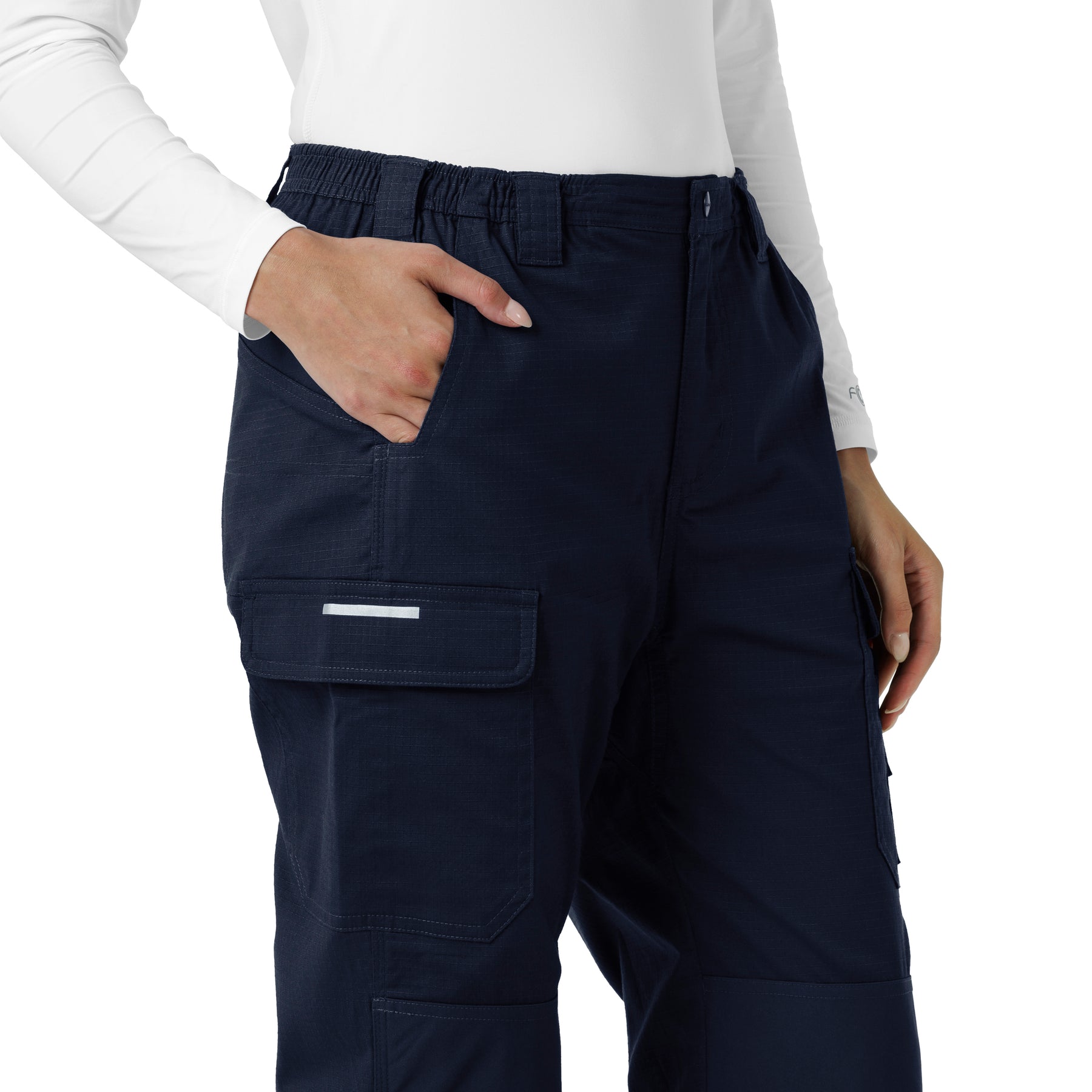 Rugged Flex RSCU Women's Ripstop Cargo Pants Dark Navy side detail 1