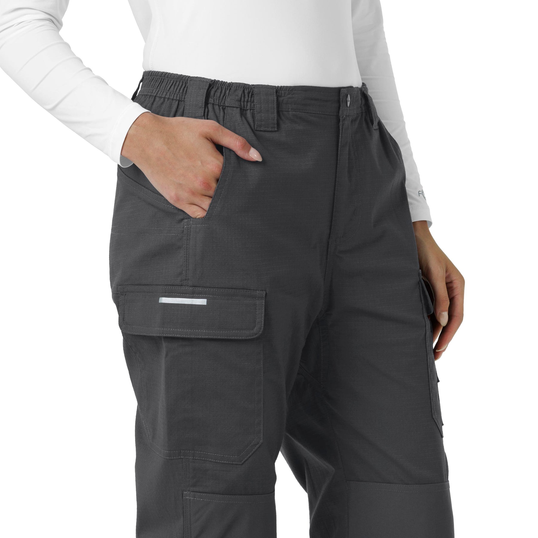Carhartt Rugged Flex RSCU Women's Ripstop Cargo Pants - Pewter side pocket