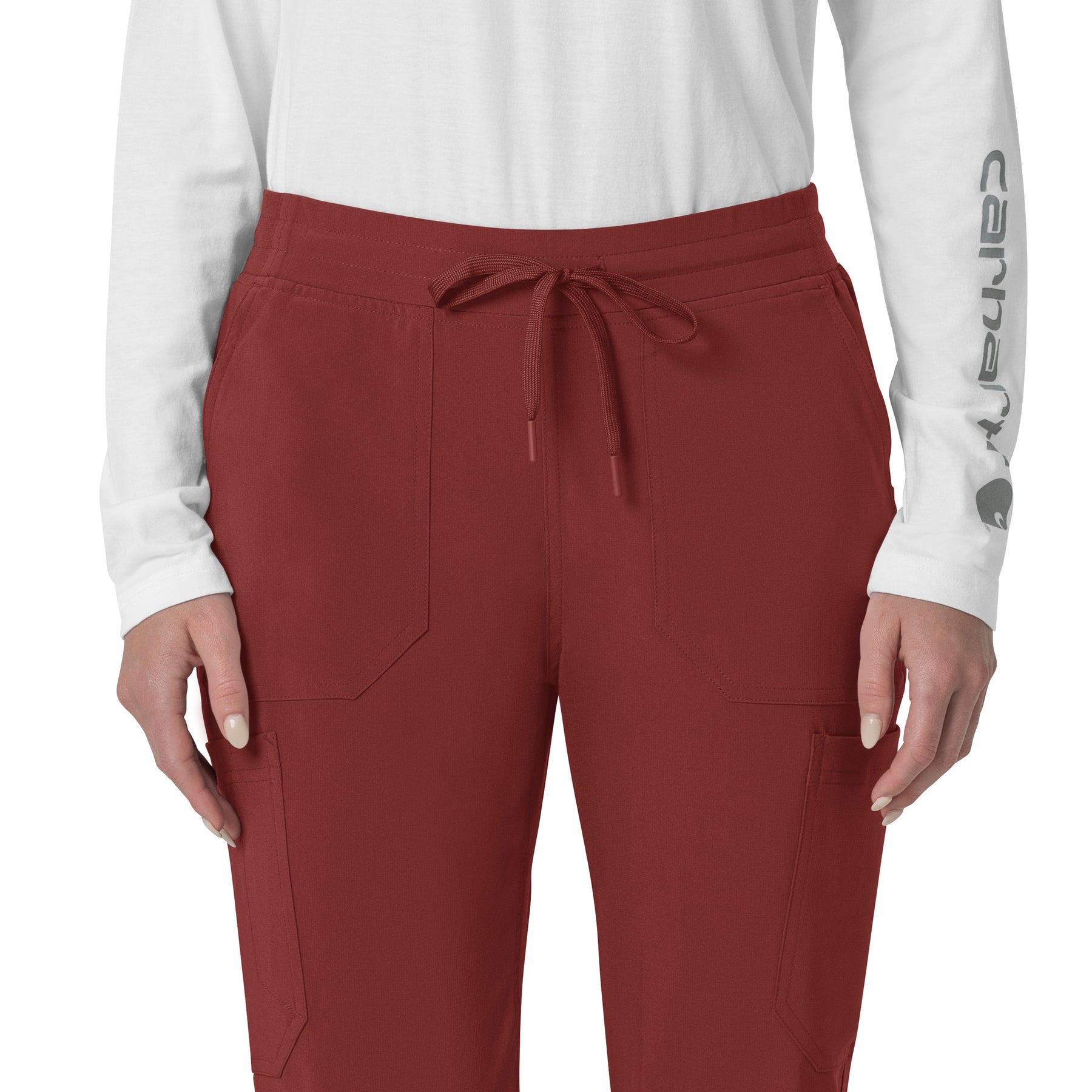 Force Cross-Flex Women's Cargo Jogger Scrub Pant Amber Terrain front detail