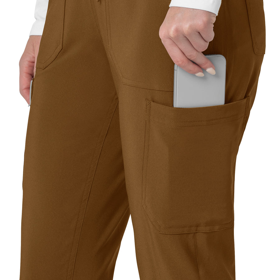 Force Cross-Flex Women's Cargo Jogger Scrub Pant Carhartt Brown back detail