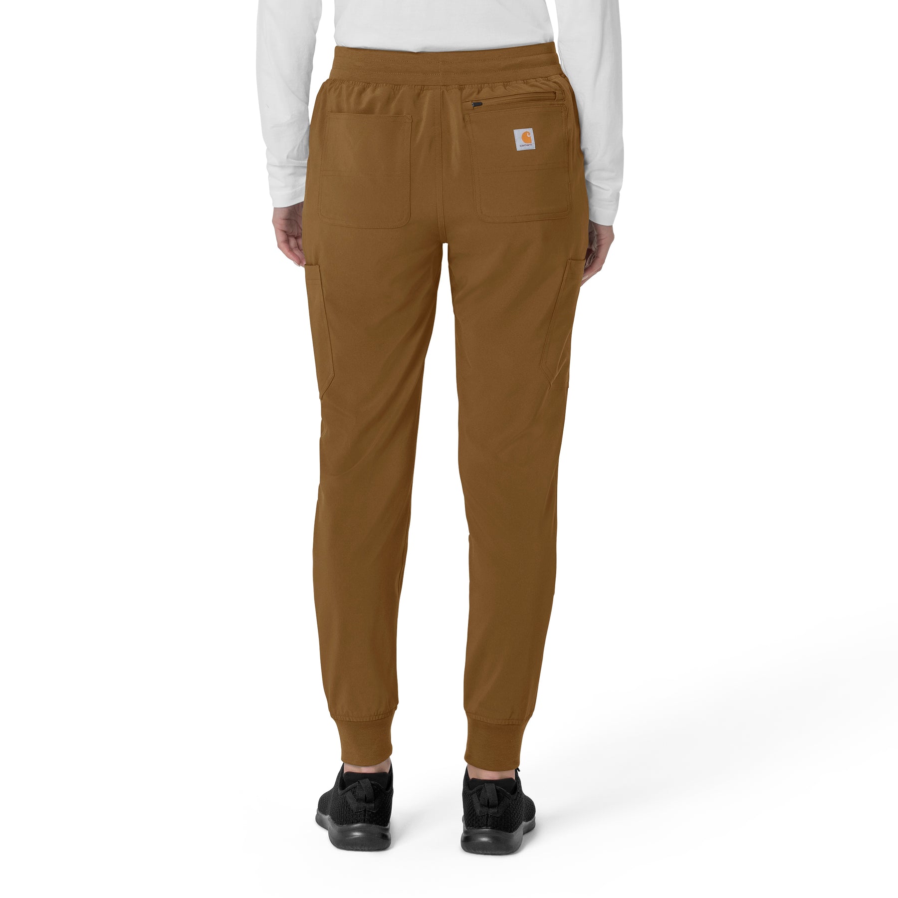 Force Cross-Flex Women's Cargo Jogger Scrub Pant Carhartt Brown back view