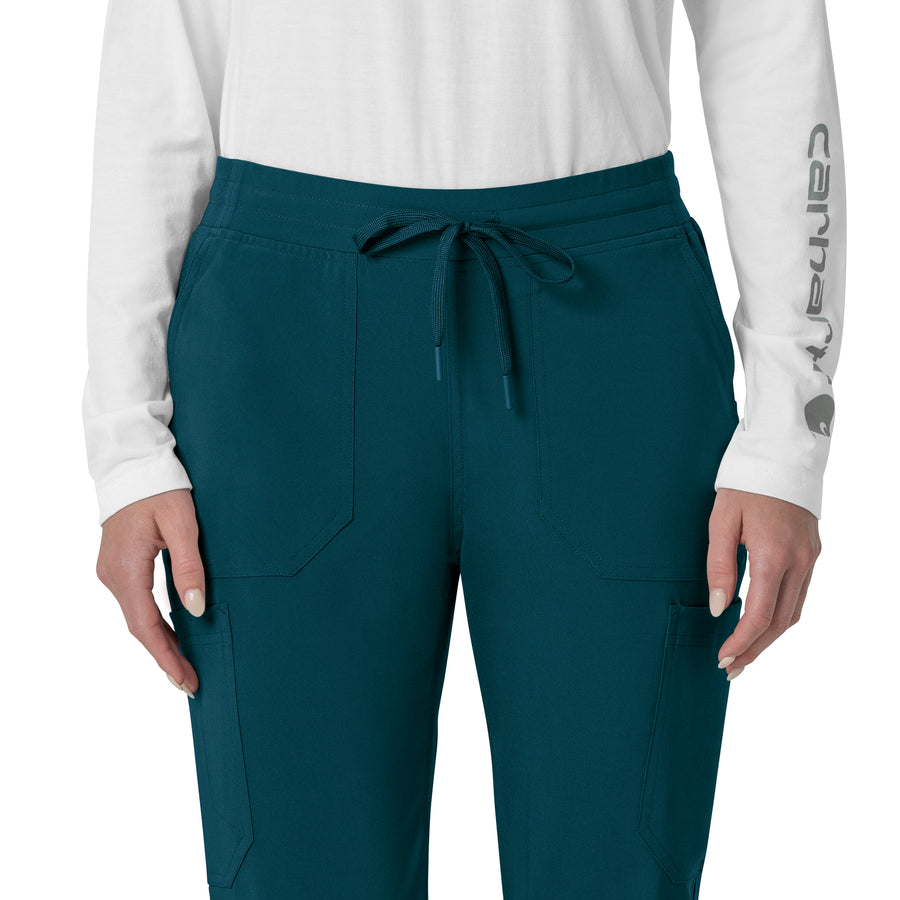 Force Cross-Flex Women's Cargo Jogger Scrub Pant Caribbean front detail
