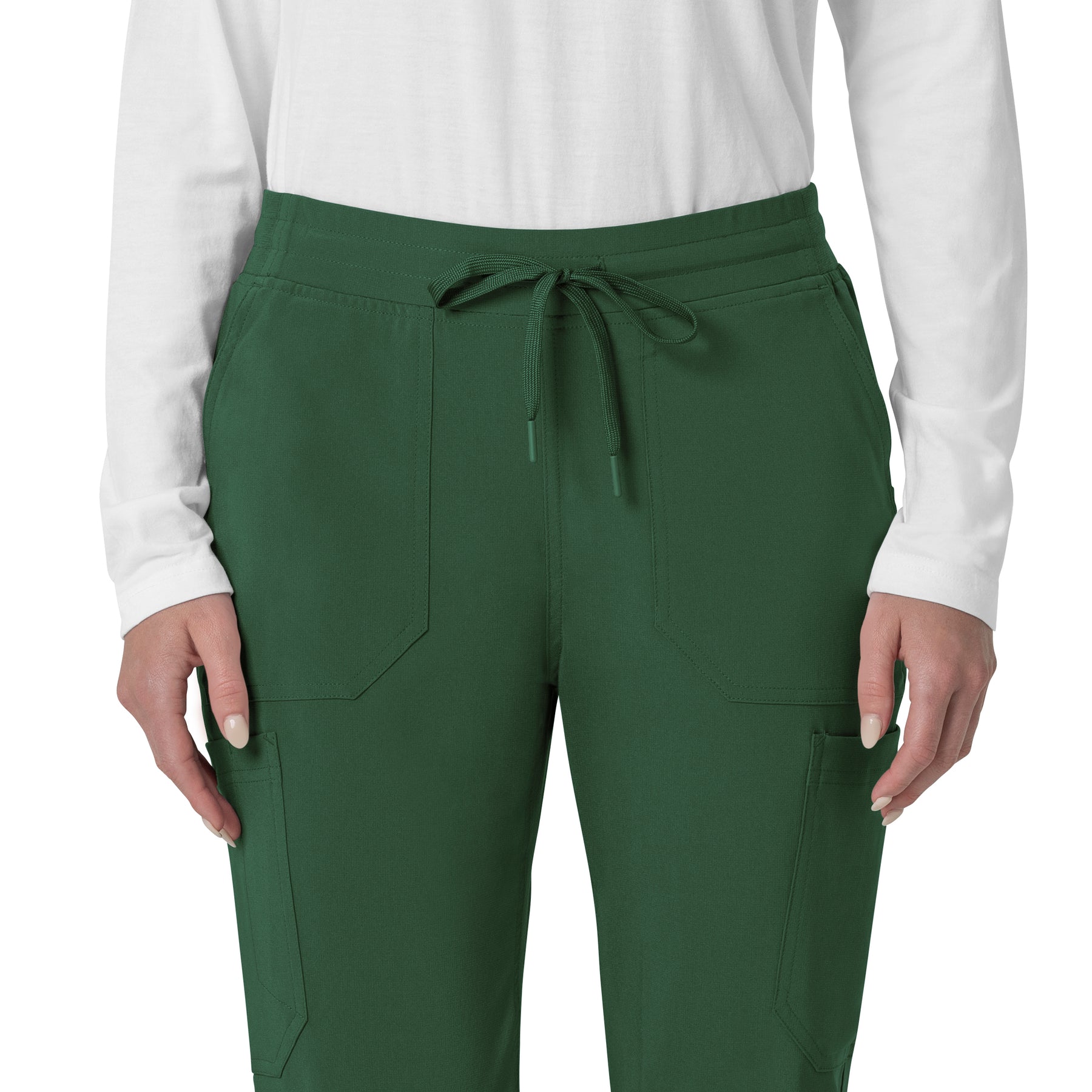 Carhartt Cross-Flex Women's Cargo Jogger Scrub Pant - Douglas Fir waistband