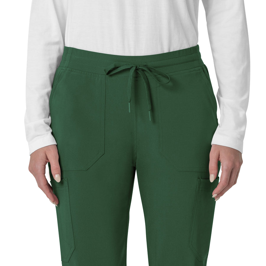 Carhartt Cross-Flex Women's Cargo Jogger Scrub Pant - Douglas Fir waistband