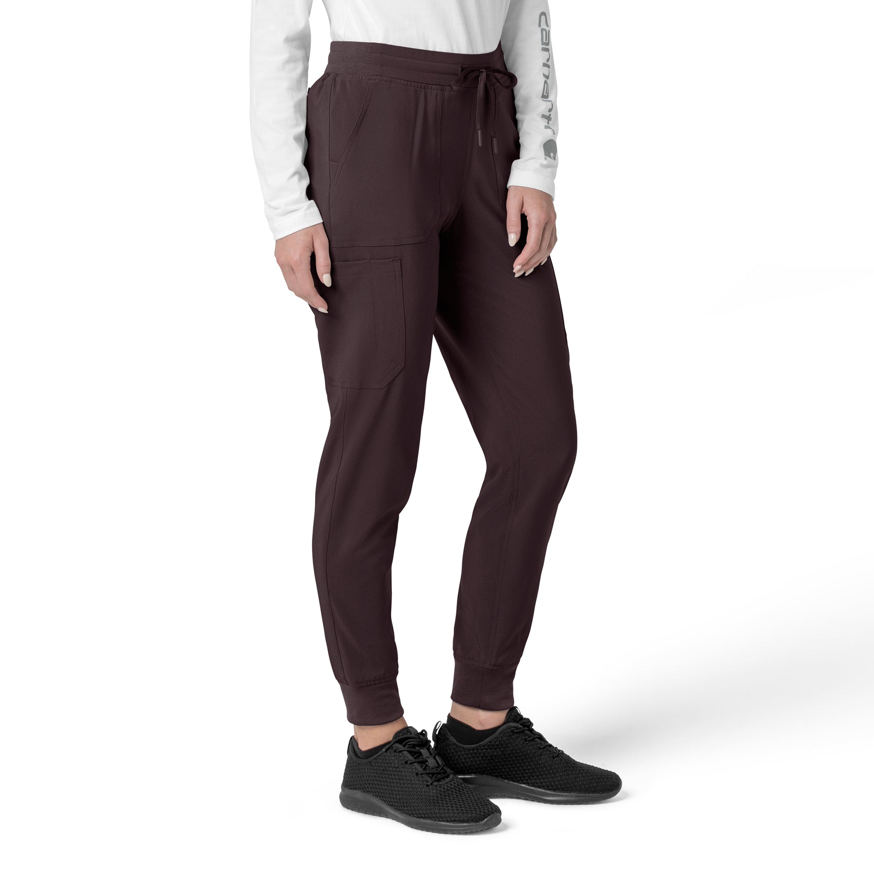 Force Cross-Flex Women's Cargo Jogger Scrub Pant Dark Sepia side view