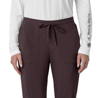 Force Cross-Flex Women's Cargo Jogger Scrub Pant Dark Sepia front detail