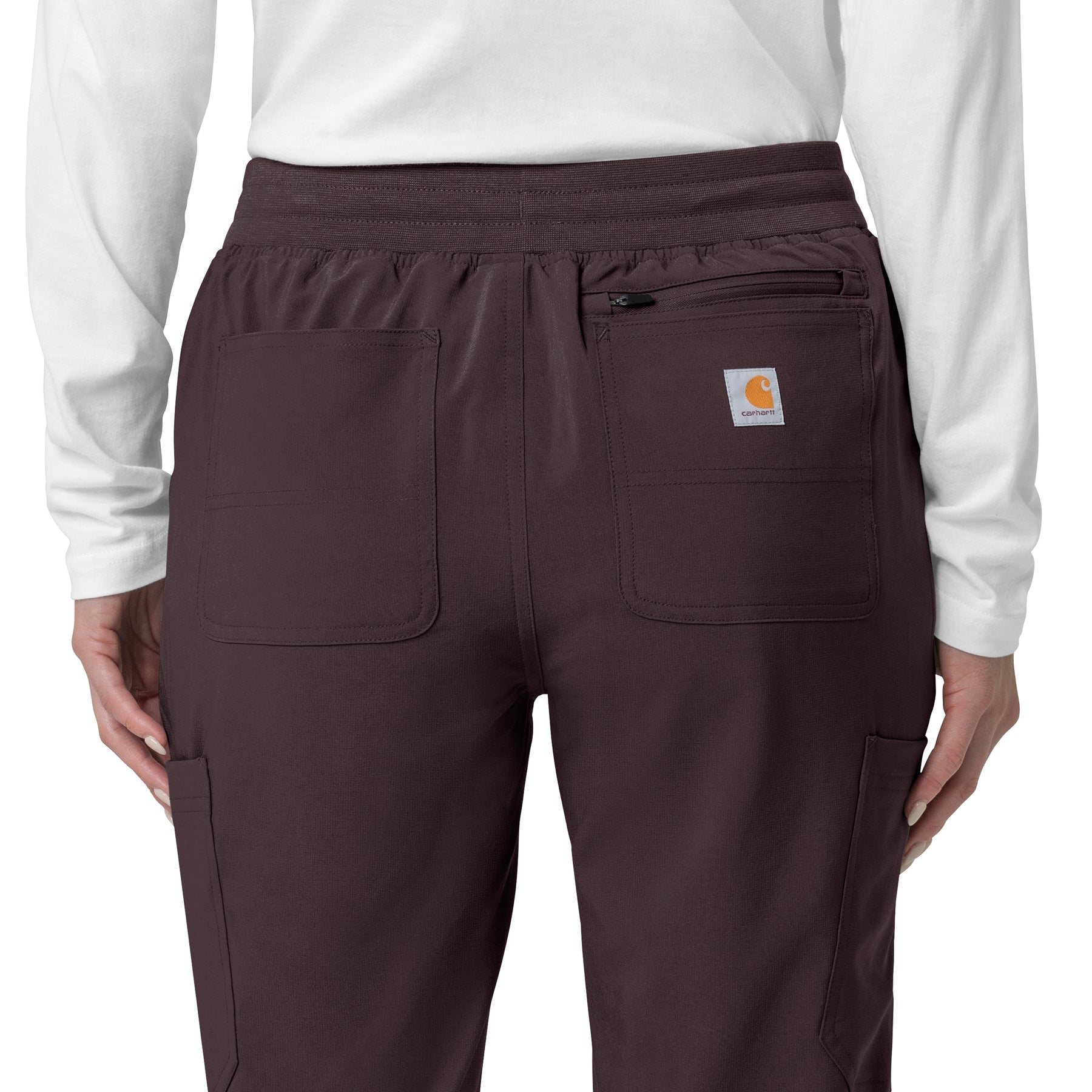Force Cross-Flex Women's Cargo Jogger Scrub Pant Dark Sepia side detail 1