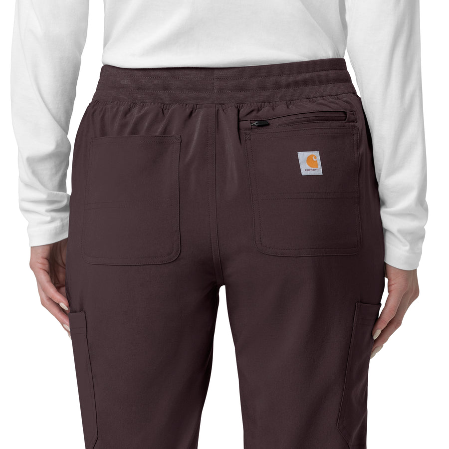 Force Cross-Flex Women's Cargo Jogger Scrub Pant Dark Sepia side detail 1