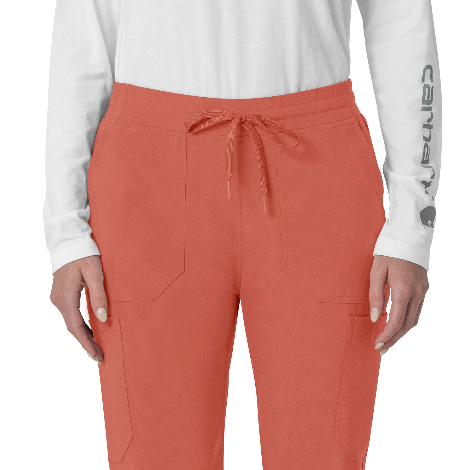 Force Cross-Flex Women's Cargo Jogger Scrub Pant Dusty Cedar front detail