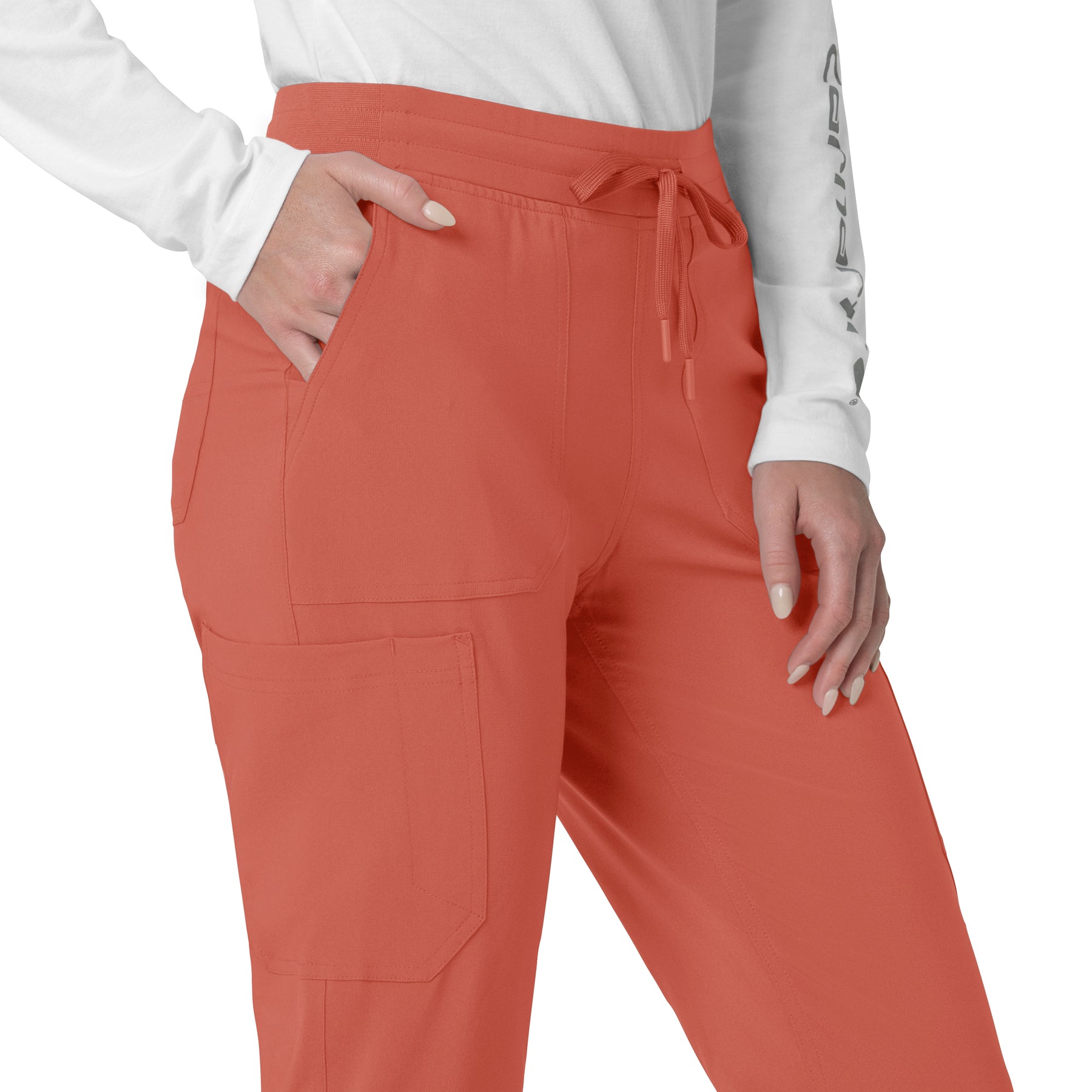 Force Cross-Flex Women's Cargo Jogger Scrub Pant Dusty Cedar side detail 2
