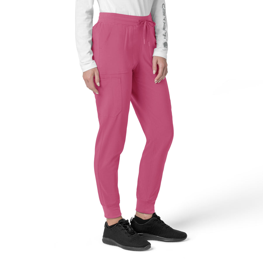 Force Cross-Flex Women's Cargo Jogger Scrub Pant Electric Fuschia side view