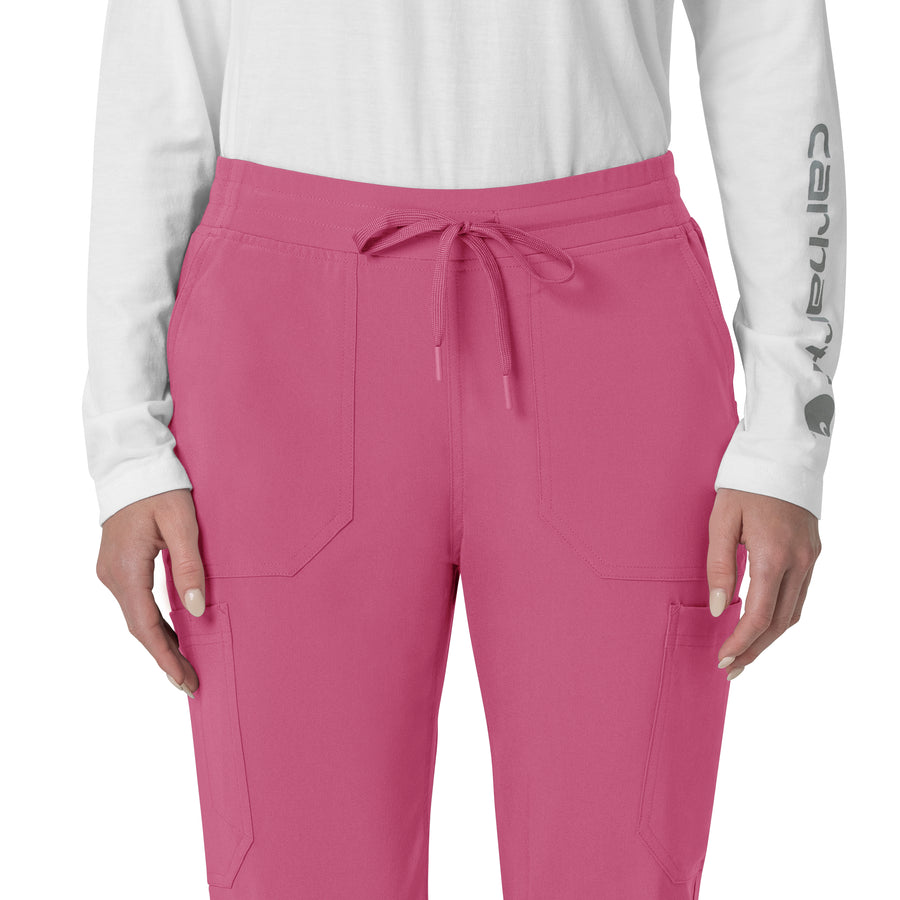 Force Cross-Flex Women's Cargo Jogger Scrub Pant Electric Fuschia front detail