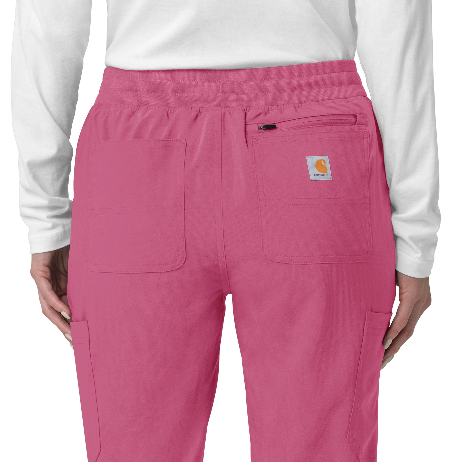 Force Cross-Flex Women's Cargo Jogger Scrub Pant Electric Fuschia side detail 1