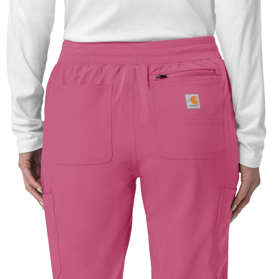 Force Cross-Flex Women's Cargo Jogger Scrub Pant Electric Fuschia side detail 1