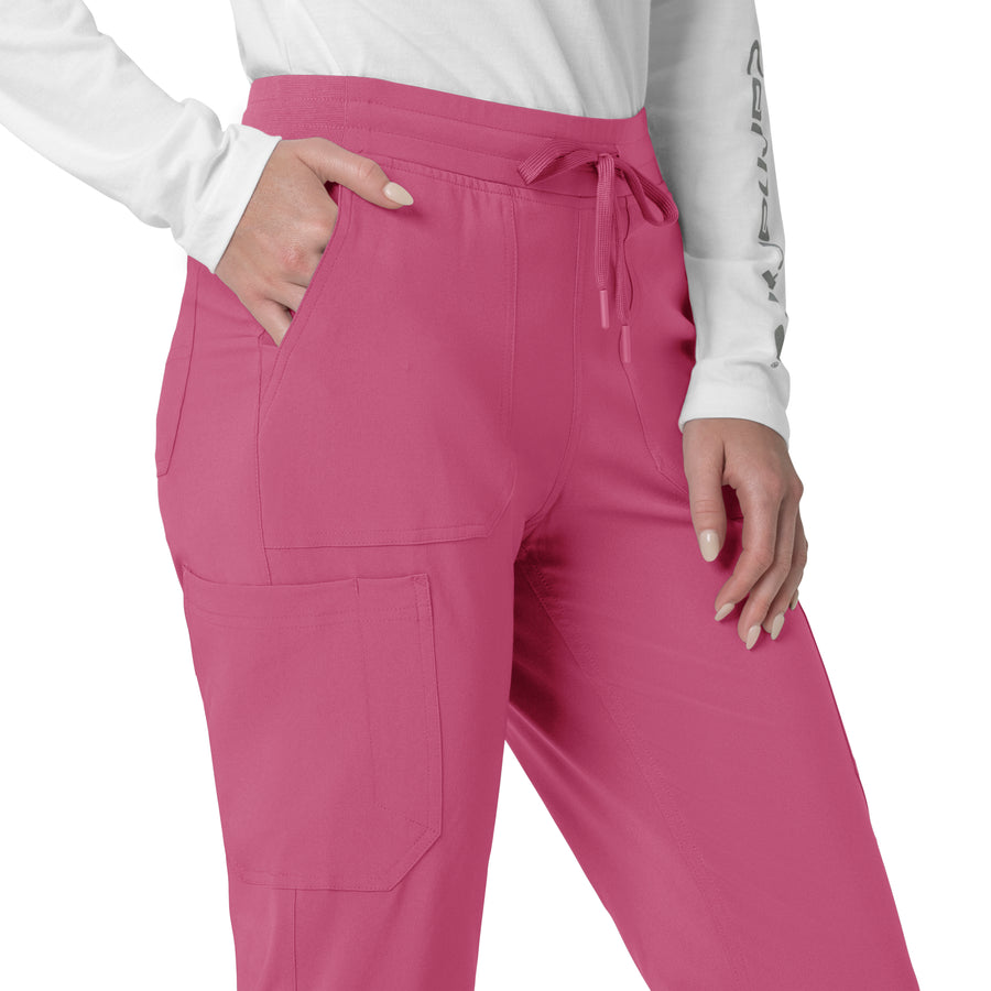 Force Cross-Flex Women's Cargo Jogger Scrub Pant Electric Fuschia side detail 2