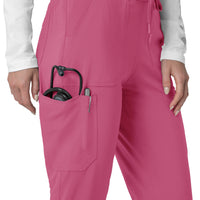 Force Cross-Flex Women's Cargo Jogger Scrub Pant Electric Fuschia hemline detail