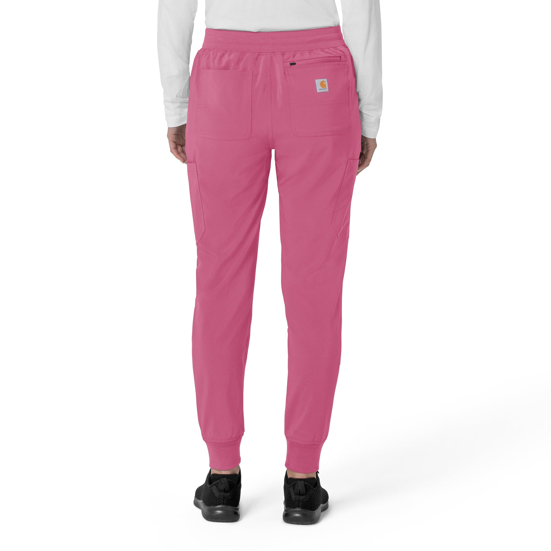 Force Cross-Flex Women's Cargo Jogger Scrub Pant Electric Fuschia back view