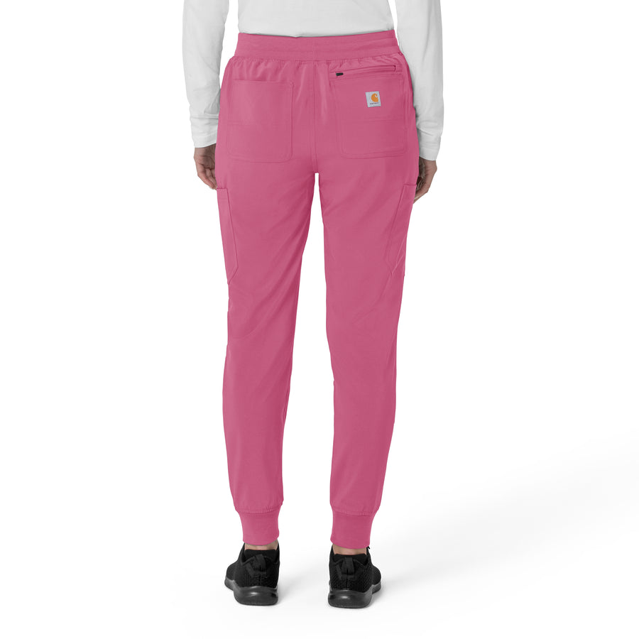 Force Cross-Flex Women's Cargo Jogger Scrub Pant Electric Fuschia back view