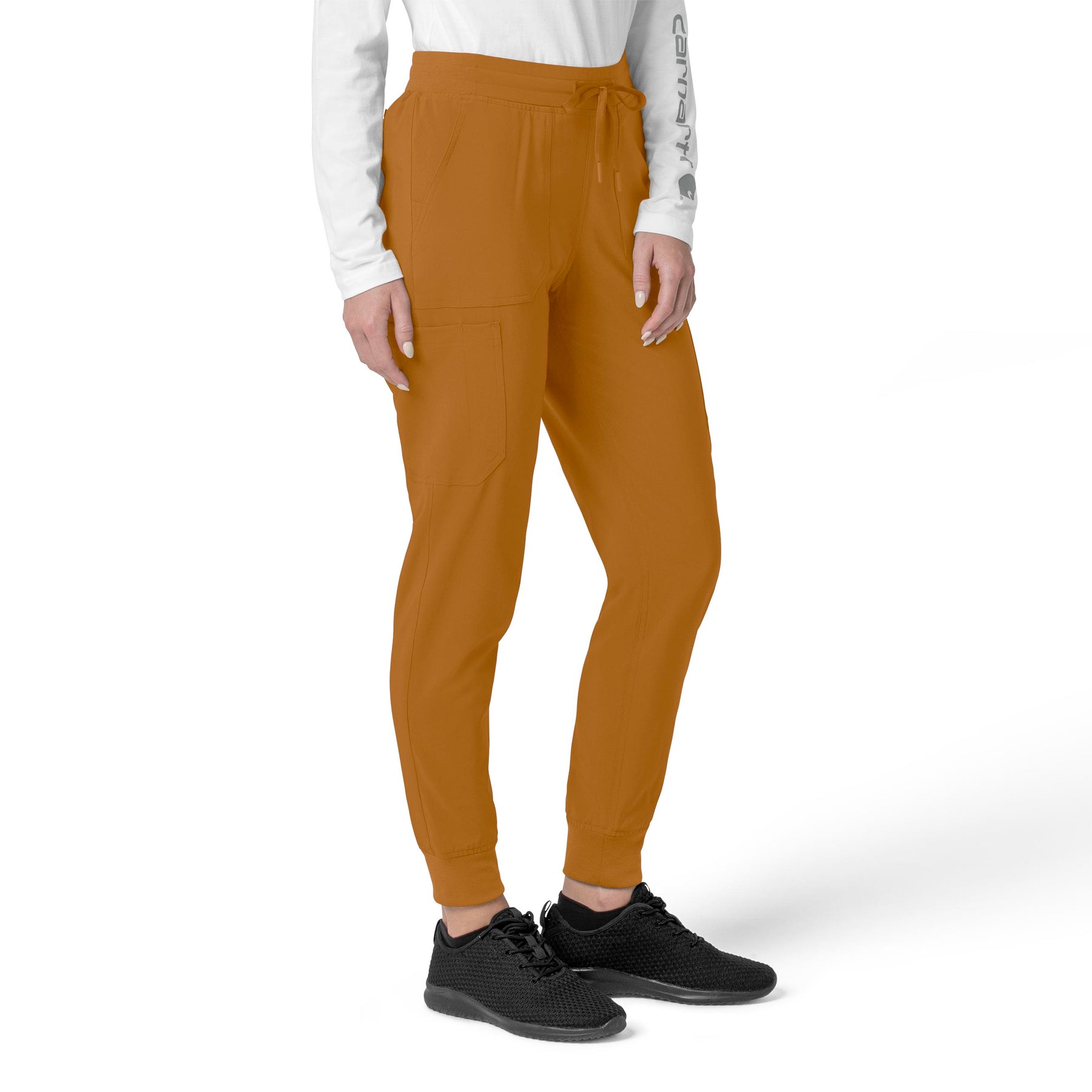 Force Cross-Flex Women's Cargo Jogger Scrub Pant Fox Brown side view