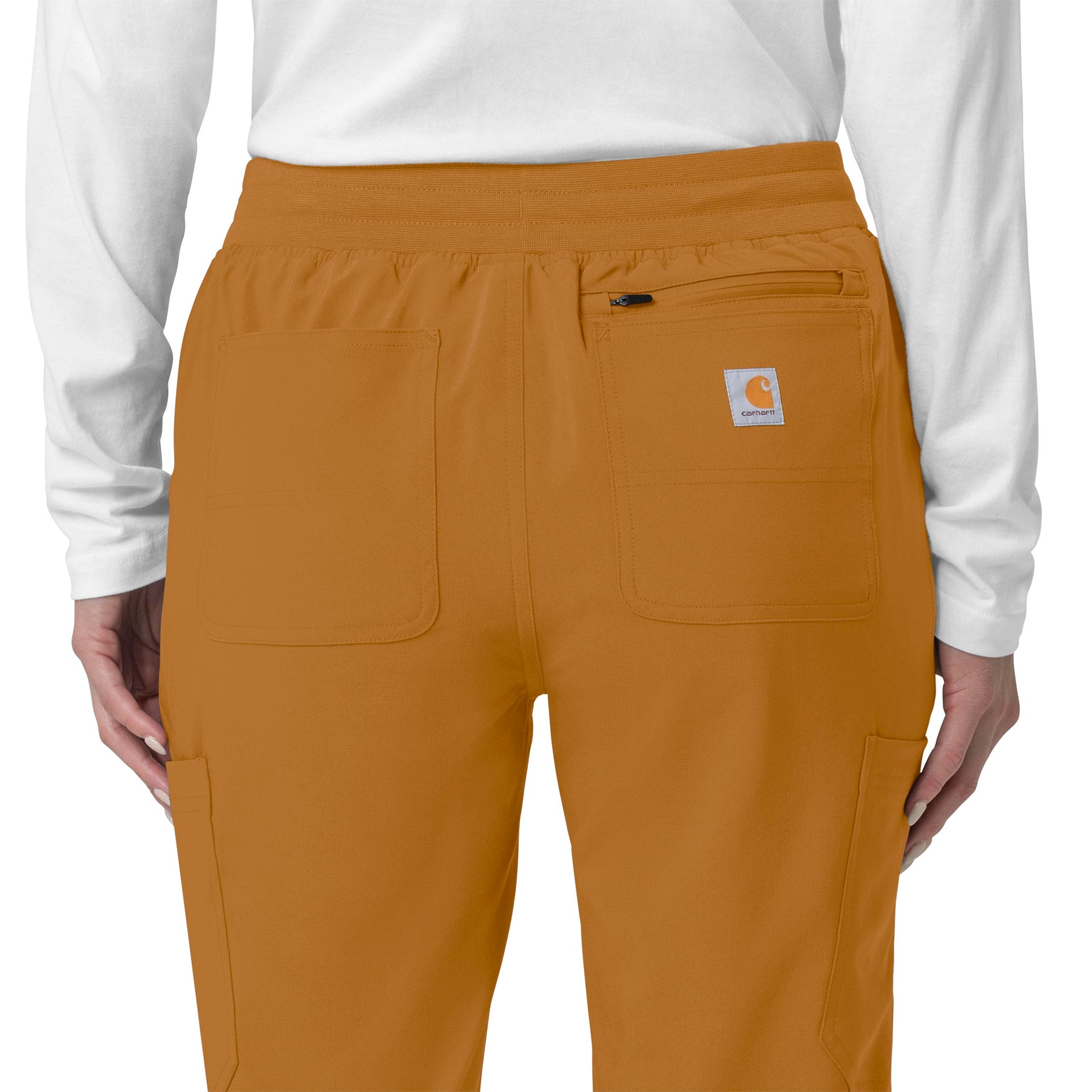 Force Cross-Flex Women's Cargo Jogger Scrub Pant Fox Brown side detail 1